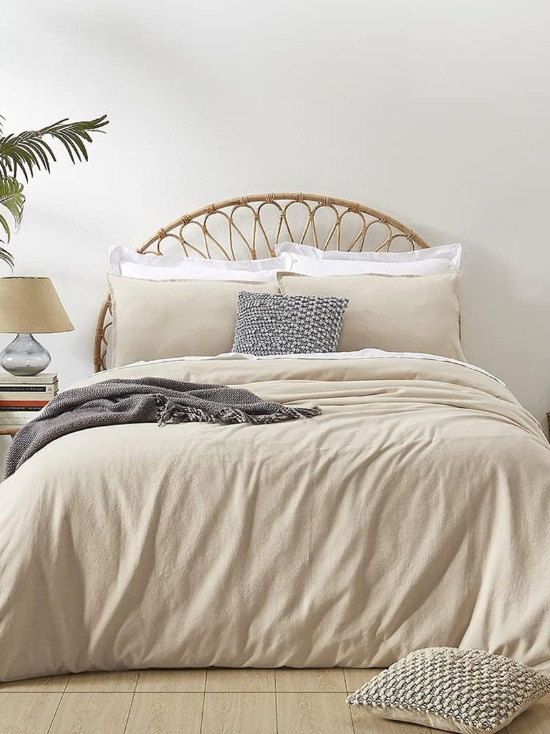 Caqqa Cappuccino Coffee Double Sheet Elastic Duvet Cover Set - Image 4