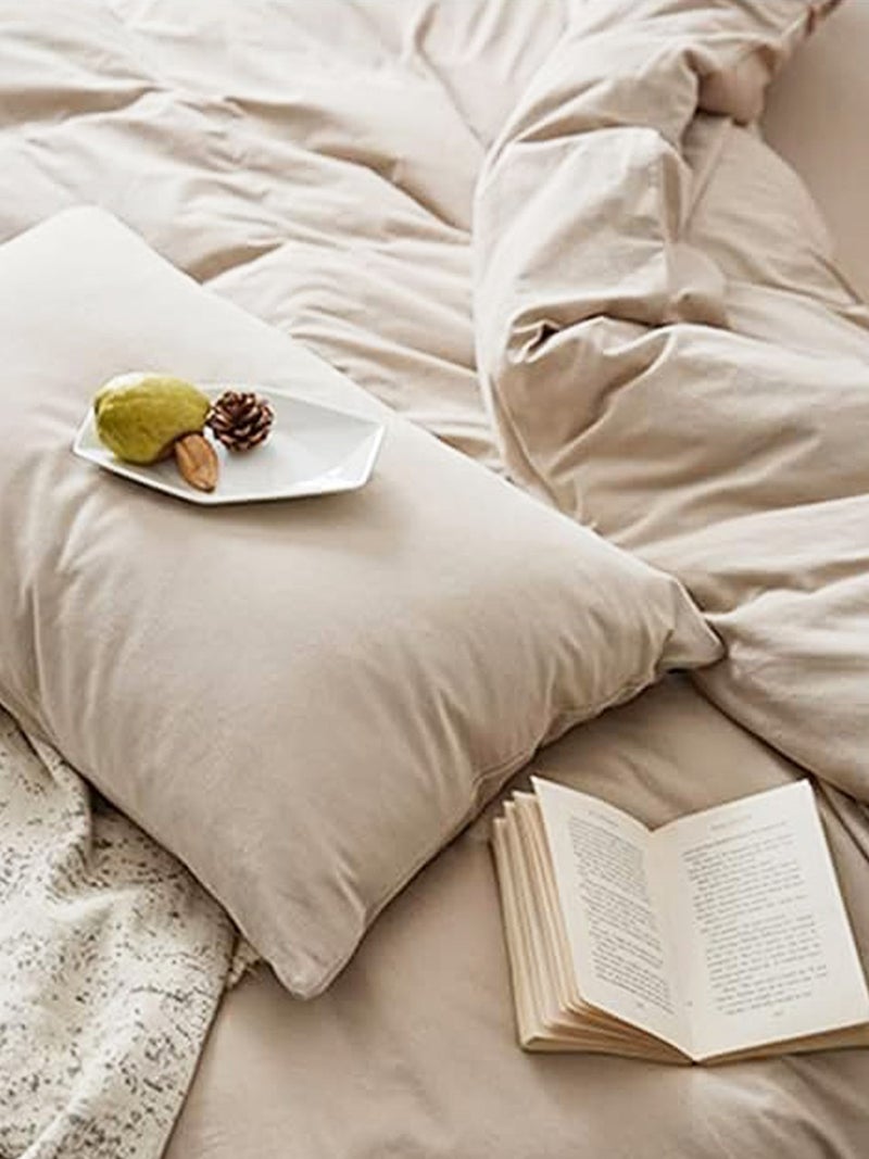 Caqqa Cappuccino Coffee Double Sheet Elastic Duvet Cover Set - Image 5