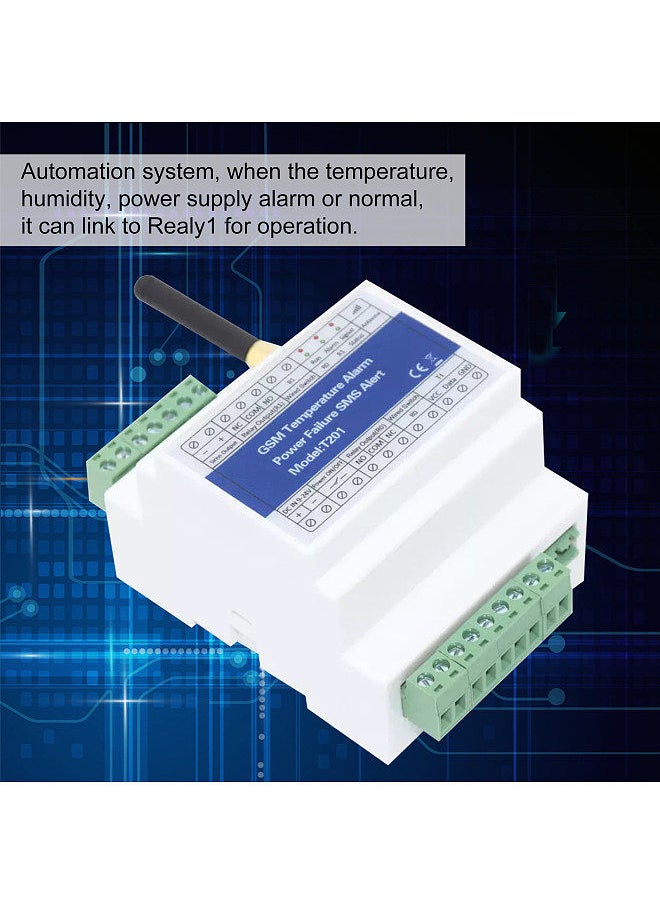 Generic - GSM Remote Relay Switch Access Controller T201 GSM Temperature Alarm 2G/3G/4G Power Status Monitoring Power Failure SMS Alarm 2 Relay Output Temperature Sensor - Image 1