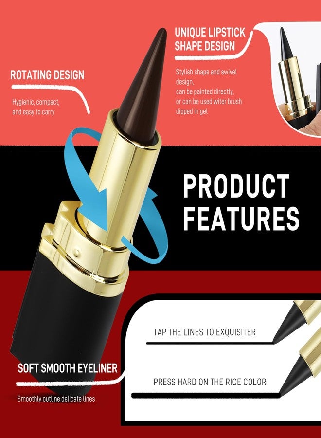 لوكوس قلم تحديد العيون الجل من لوكوس، قلم تحديد عيون مقاوم للماء والتلطخ، قلم تحديد عيون أسود، قلم طلاء وجه أسود، أقلام تحديد عيون سوداء، مكياج هالوين، قلم تحديد عيون أسود ناعم للنساء - Image 3