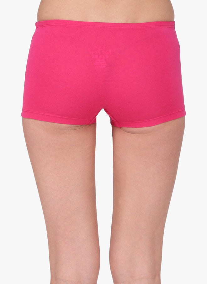 Red Rose Pack of 2 Boy Shorts in Pink and White - Mid-Rise Boyleg Style - Image 4