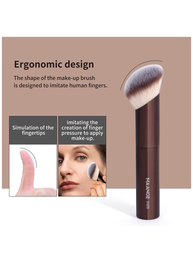 مانجي مجموعة فرش مكياج من مانج، 20 قطعة، مع صندوق هدايا، فرش مكياج متعددة الاستخدامات بطرفين لمزج البودرة السائلة وخافي العيوب والكريم وأحمر الخدود، لون بني فاتح - Image 3