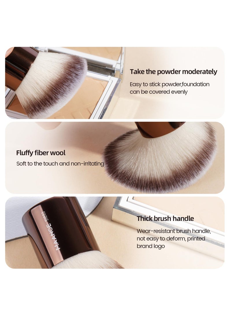 مانجي مجموعة فرش مكياج من مانج، 20 قطعة، مع صندوق هدايا، فرش مكياج متعددة الاستخدامات بطرفين لمزج البودرة السائلة وخافي العيوب والكريم وأحمر الخدود، لون بني فاتح - Image 5