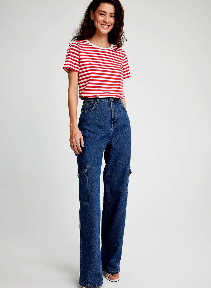 DeFacto Crew Neck Crop T-Shirt