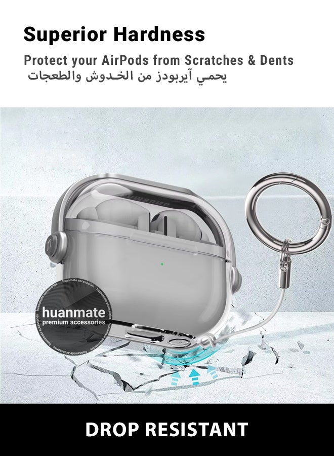 huanmate Samsung Galaxy Buds 3 Pro Premium Protection Case Cover - Transparent Grey - Lightweight, Stylish Design, Accurate Cut-outs - Easy to Install & Remove - Durable Shield for Your Samsung Galaxy Buds 3 Pro - Image 4