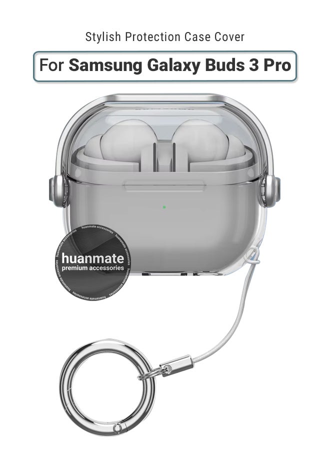 huanmate Samsung Galaxy Buds 3 Pro Premium Protection Case Cover - Transparent Grey - Lightweight, Stylish Design, Accurate Cut-outs - Easy to Install & Remove - Durable Shield for Your Samsung Galaxy Buds 3 Pro - Image 1