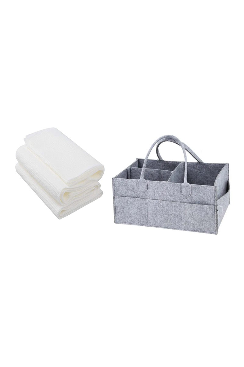 Star Babies - Caddy Diaper Bag Organizer & Disposable Towel 3pcs - Grey - Image 1