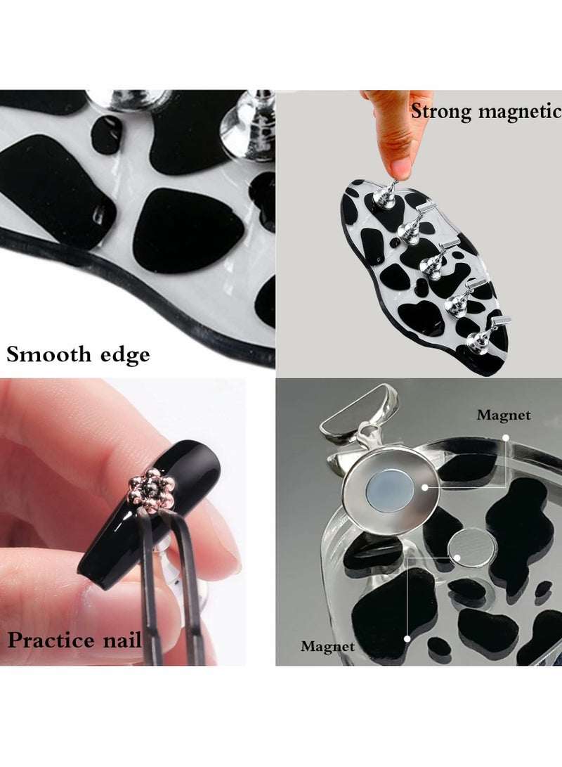 Excefore Acrylic Nail Stands 2Set, Nail Holder, for Painting Nail Durable Alloy Nail Holder Nail, Display Stand, Nail Practice Nail Tip Stand, Highly Magnetic Nail Art Tools DIY for Homes and Salons - Image 2