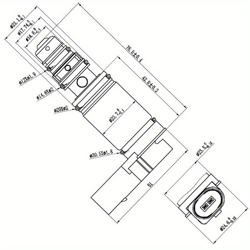Safety Control Valve 1103 85mm 4 O Ring for Audi Skoda VW Compressor - Image 3