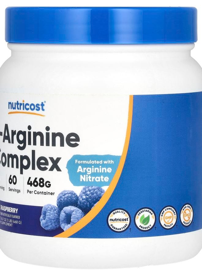 Nutricost L-Arginine Complex Blue Raspberry 16.7 oz (468 g) - Image 2