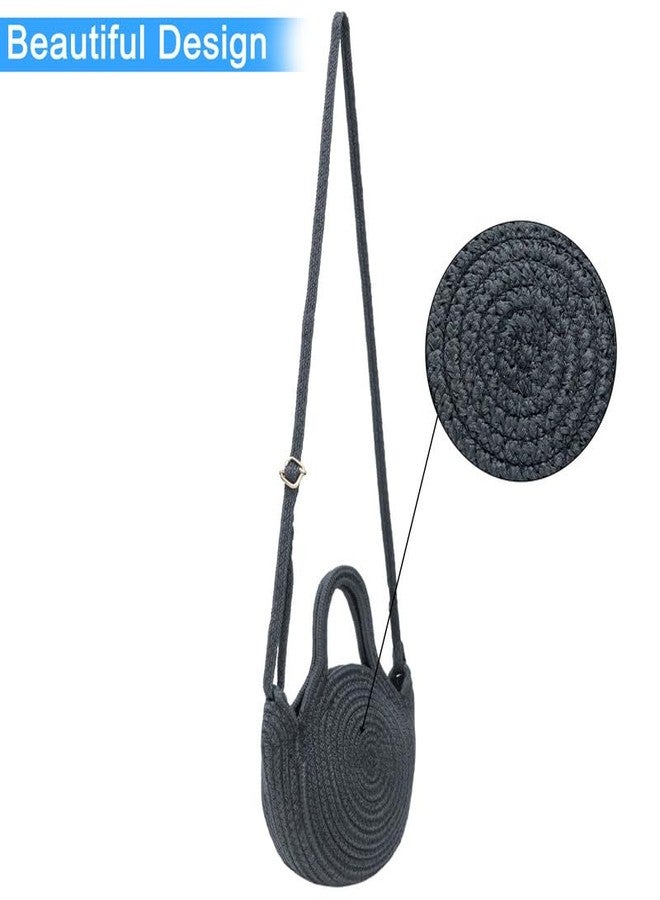 ARIYA Textiles Elegant Round Shoulder Handbag for Women - Cotton/PP Bag Combining Modern Style with Practical Functionality for Every Occasion 8x8 inch Black - Image 4