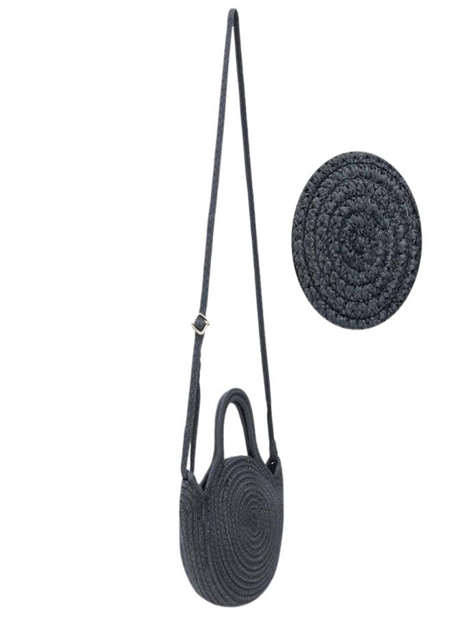 ARIYA Textiles Elegant Round Shoulder Handbag for Women - Cotton/PP Bag Combining Modern Style with Practical Functionality for Every Occasion 8x8 inch Black - Image 1
