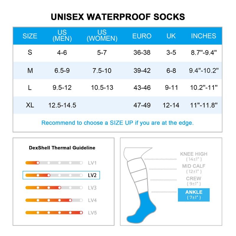DexShell Waterproof Socks for Men & Women, Hiking Walking Outdoor Activities in Cold Wet Weather, Breathable Membrane PFOA-free Laminated Combed Cotton Inners by Patented Craft, Unisex XL, HVY Black - Image 4