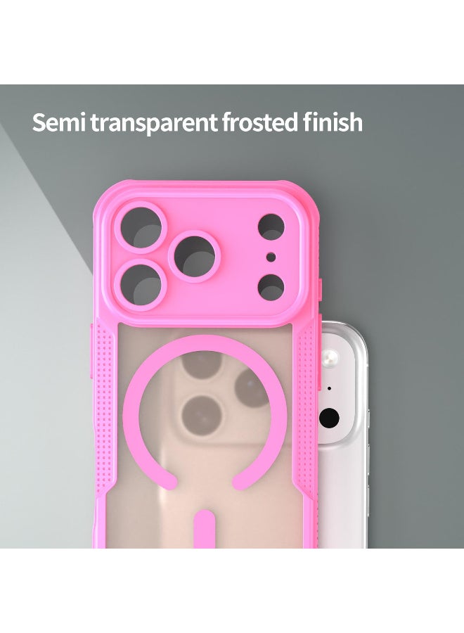 Cover For iPhone 17 Pro Max Armor Glaze MagSafe Magnetic Phone Case Raised edges around the screen and camera lens help prevent scratches - Pink - Image 5