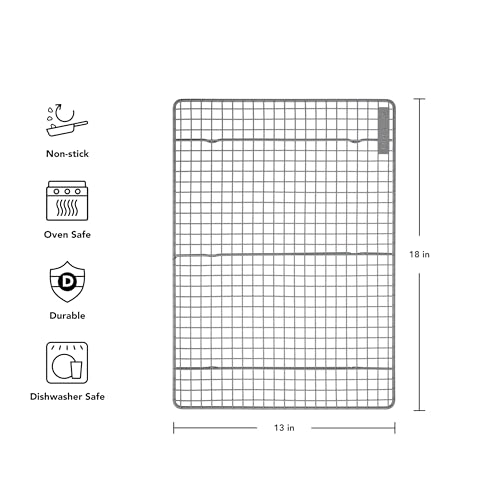 KitchenAid Nonstick Aluminized Steel Cooling Rack Dishwasher Safe Contour Silver 13x18 Inch - Image 3