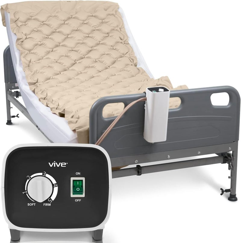 Vive Alternating Air Pressure Mattress Pad - The Original Bed Sore Prevention Solution - Hospital & Home Mattress Topper - Includes Waterproof, Heat Resistant Ulcer Cushion Pad & Whisper Quiet Pump - Image 1