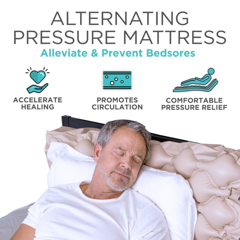 Vive Alternating Air Pressure Mattress Pad - The Original Bed Sore Prevention Solution - Hospital & Home Mattress Topper - Includes Waterproof, Heat Resistant Ulcer Cushion Pad & Whisper Quiet Pump - Image 2