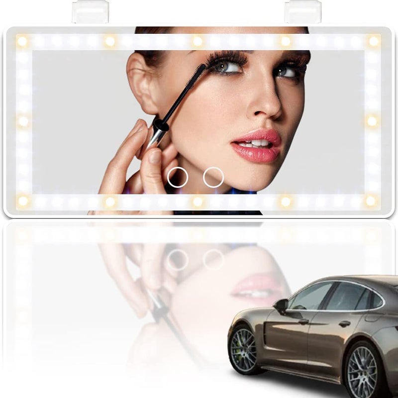 Led Car Cosmetic Mirror Sun Visor Fill Light Mirror Smart With Light Car Supplies Beauty Mirror With Light - Image 3