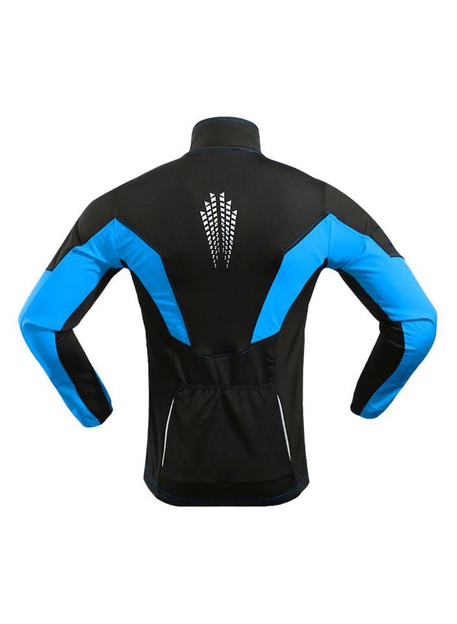 NIBEMINENT Men's Winter Thermal Fleece Cycling Jacket Outdoor Sport Long Sleeve Windproof Coat MTB Bike Bicycle Riding Clothes Sportswear 478grams 