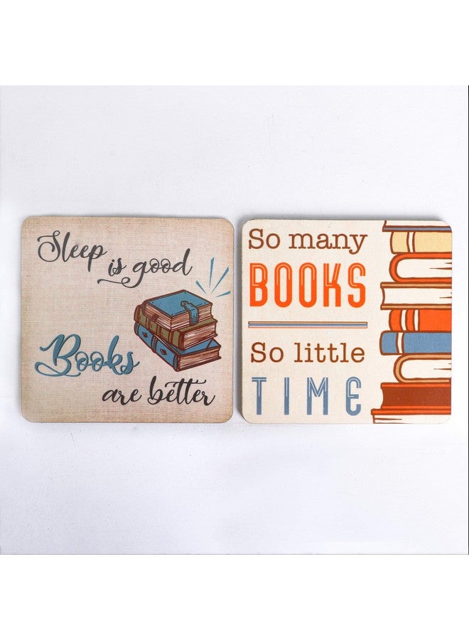 Inside Out Innovative Designs Book Lover Coasters Set of 2 - Image 1