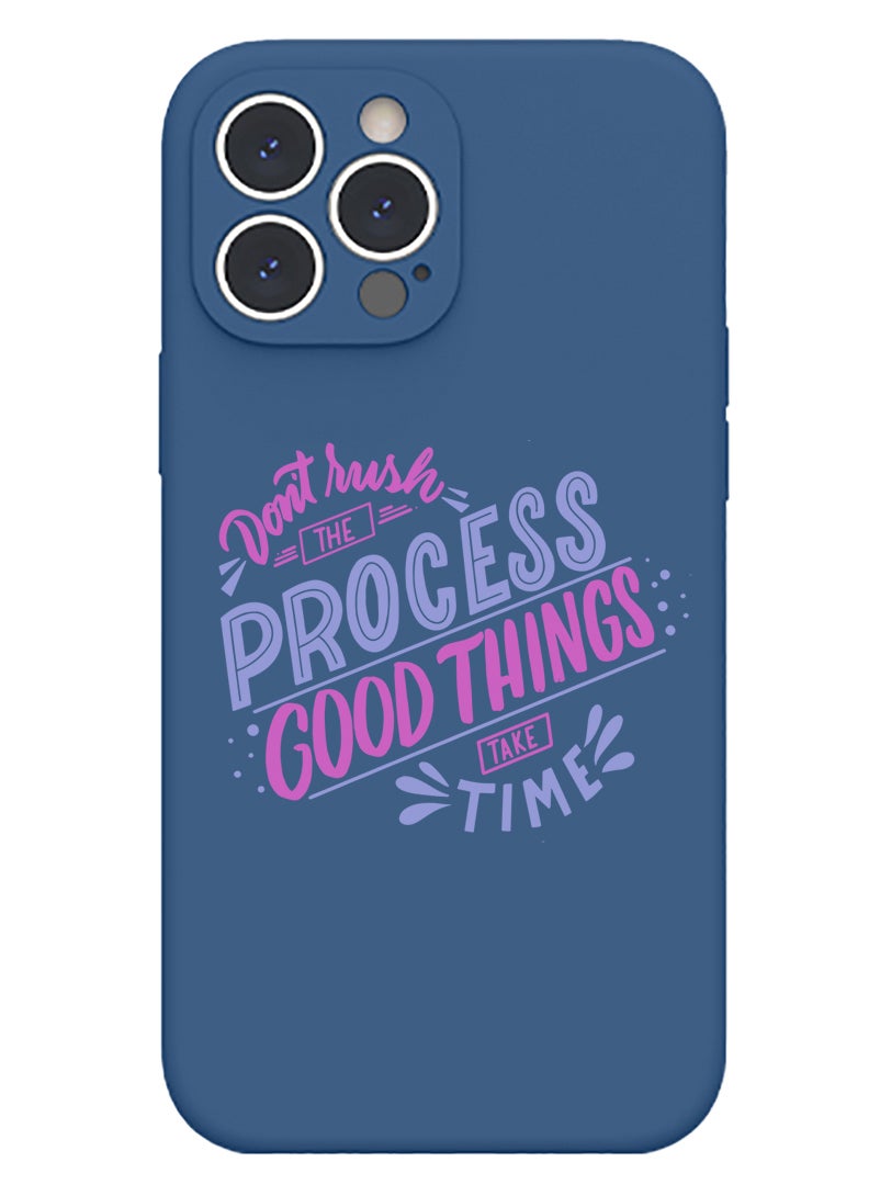 Theodor Protective Slim Fit Case Liquid Silicone Cover with Full Body Protection Anti-Scratch Shockproof Case For iPhone 13 Pro Blue  - Dont touch my Bag - Image 1