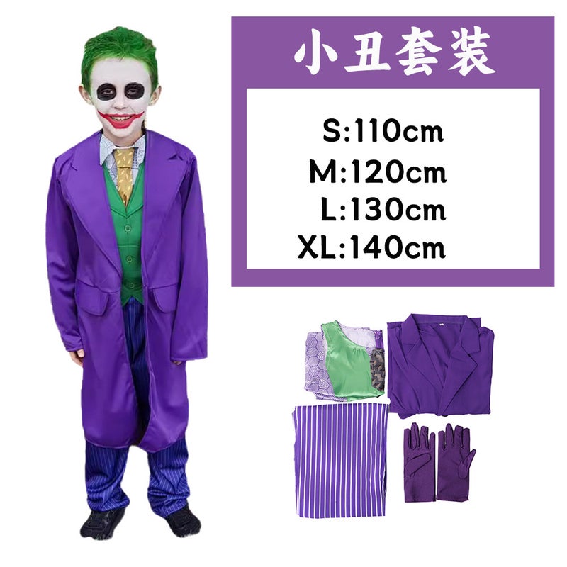 Cross Border Batman Dark Knight Purple Joker cos Suit Heath Ledger cos Halloween Horror Ball Table Clown suit