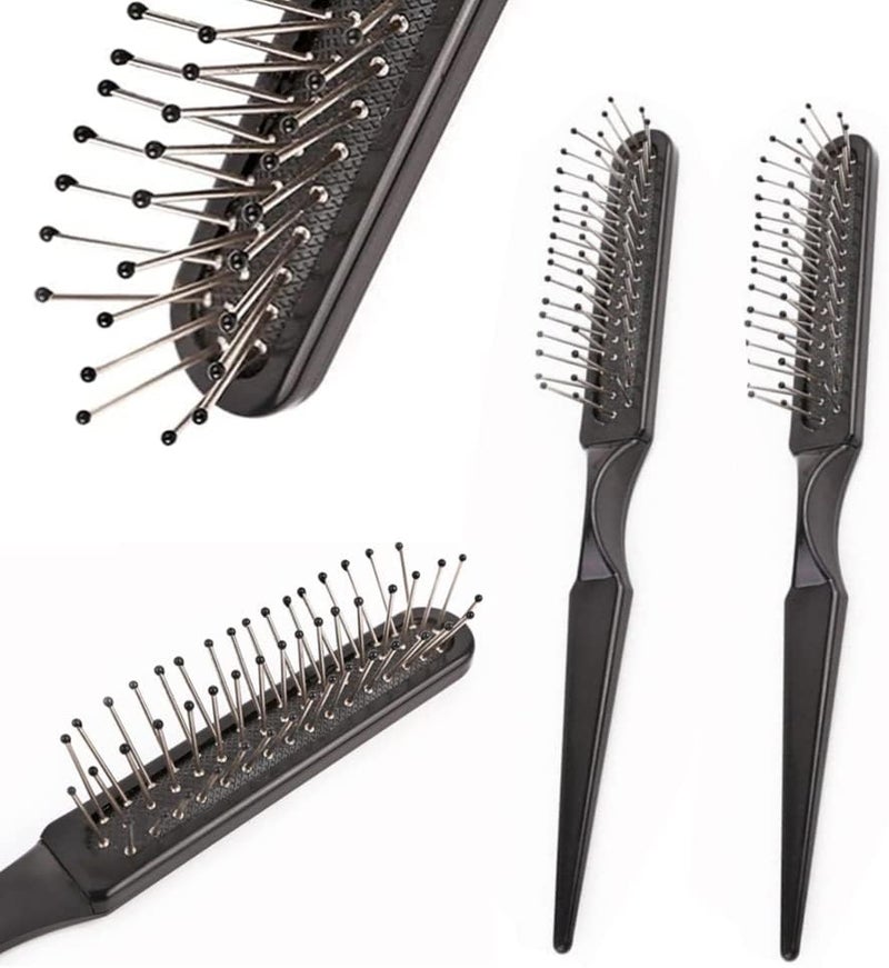 2 Pcs Hair Brush Stainless Steel Wig Brush Wig Comb Wide Teeth Comb Hairbrush for Hair Extensions Hair Styling Drying Curling Adding Hair Volume and Shine