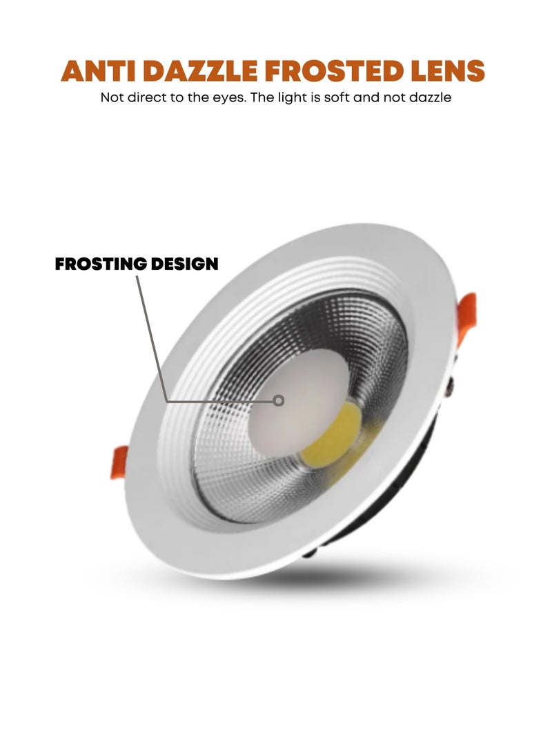 Vmax COB LED Downlights Ceiling White Light 6500K 30W 2700LM, AC 220-240V, Cut Φ200mm, IP44 Ultra Slim LED Recessed Ceiling Lights for Bathroom Bedroom Kitchen Living Room, Not Dimmable - Image 2