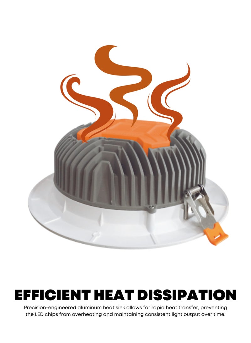 Vmax COB LED Downlights Ceiling White Light 6500K 30W 2700LM, AC 220-240V, Cut Φ200mm, IP44 Ultra Slim LED Recessed Ceiling Lights for Bathroom Bedroom Kitchen Living Room, Not Dimmable - Image 4