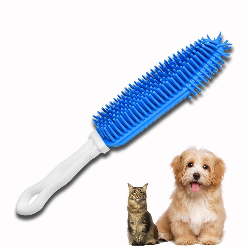 Buraq Dual Purpose Cleaning & Grooming Brush For Removing Pet Hair and Lint From Bedding, Blankets, Carpets, Pet Rubber Massage for Dog & Cat (2 In 1 Brush)