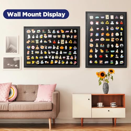 CollectHall 14x19 Pin Display Frame, Pin Collection Shadow Box, Wall Mount Pin Display Case, Enamel Pin Holder, Black - Image 2