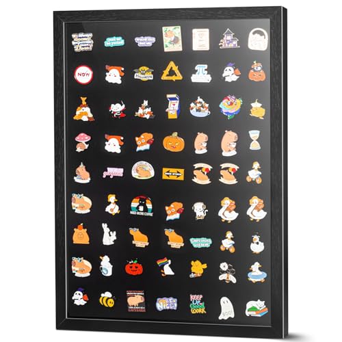 CollectHall 14x19 Pin Display Frame, Pin Collection Shadow Box, Wall Mount Pin Display Case, Enamel Pin Holder, Black - Image 1