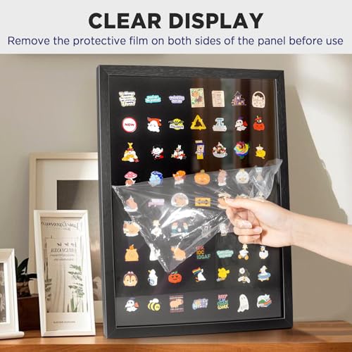 CollectHall 14x19 Pin Display Frame, Pin Collection Shadow Box, Wall Mount Pin Display Case, Enamel Pin Holder, Black - Image 4