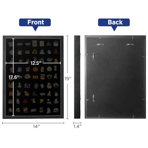 CollectHall 14x19 Pin Display Frame, Pin Collection Shadow Box, Wall Mount Pin Display Case, Enamel Pin Holder, Black - Image 5