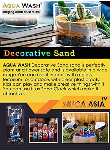 Aqua Wash Aqua Wash Silica Asias Decorative Sand Multicolor Fine Size Sand Colored Sand for Leisure Creation Indoor Outdoor Theme Fun Play 500600 400gm Yellow  - Image 4