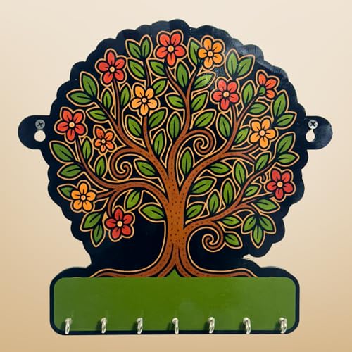 Maefele Tree of Life Wooden Key Holder – Lightweight Wall Hanging Organizer for Home & Office | Decorative Modern Art for Bedroom, Living Room, Guest Room & Dining Area - Image 1