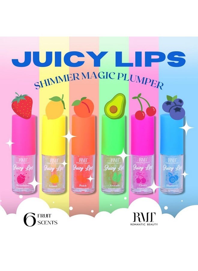 Glam Lux Glam Lux Juicy Lips Shimmer Magic Plumper, 6pc Assorted Colors, Lip Plumping Shimmer Gloss, Long Lasting Moisturizing, Luscious Shimmering Lips Instantly  - Image 4