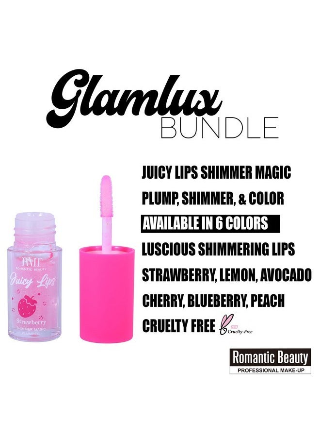Glam Lux Glam Lux Juicy Lips Shimmer Magic Plumper, 6pc Assorted Colors, Lip Plumping Shimmer Gloss, Long Lasting Moisturizing, Luscious Shimmering Lips Instantly  - Image 2