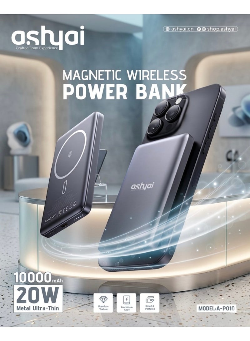 Ashyai 20W 10000mAh Magnetic Utra-Thin Wireless Powerbank - Image 3