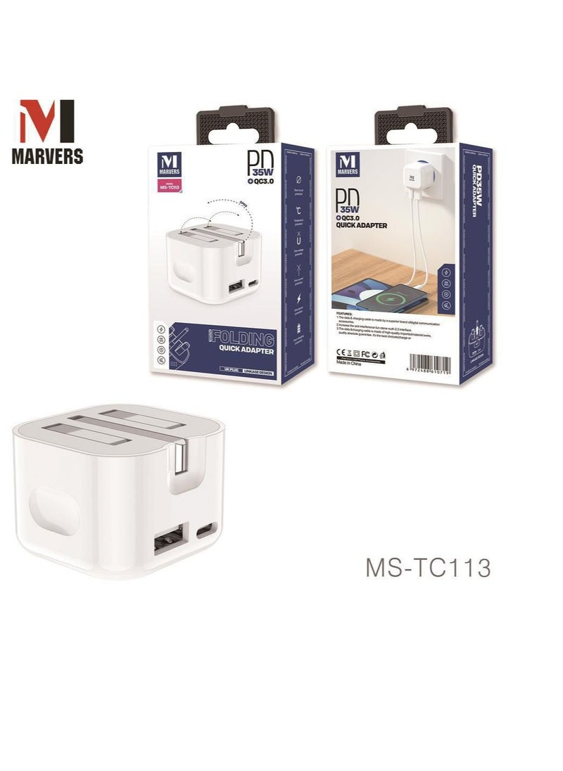 أعجوبة MARVERS PD35W QC3.0 محول سريع قابل للطي 