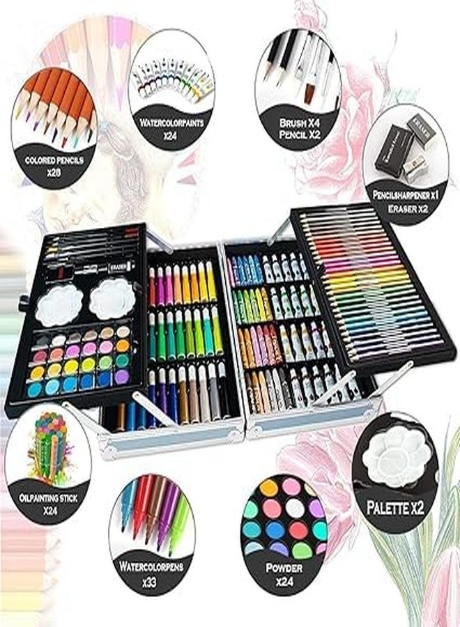 HOMEMIND Art-Set-For-Kids-With-145 Pieces-Drawing-Kit-With-Coloure-Pencils-Oil-Pastels-Paint-Brushes-And-Water-Coloure-Pencils-Unicon-Theme-Art-Set-By-Astrophile - Image 3