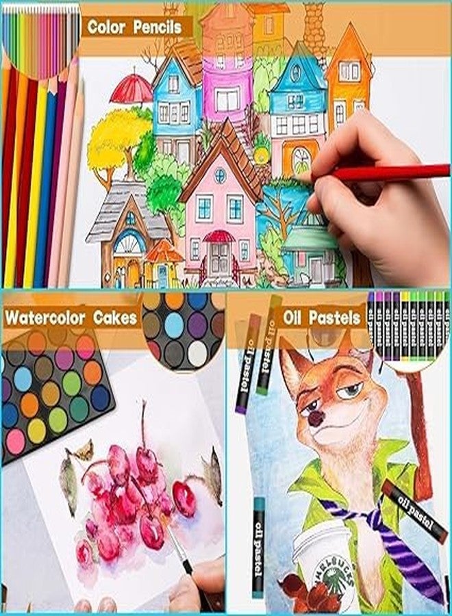 HOMEMIND Art-Set-For-Kids-With-145 Pieces-Drawing-Kit-With-Coloure-Pencils-Oil-Pastels-Paint-Brushes-And-Water-Coloure-Pencils-Unicon-Theme-Art-Set-By-Astrophile - Image 2