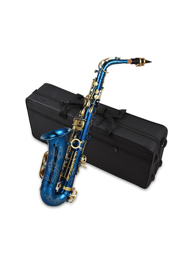 Generic Brass Engraved Eb E-Flat Alto Saxophone Sax Abalone Shell Buttons Wind Instrument with Case Gloves Cleaning Cloth Belt Brush  - Image 1