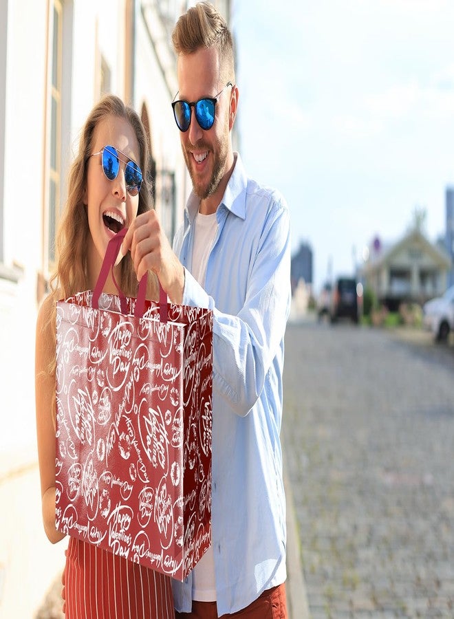 XiaosRen 2Pcs Extra Large Valentines Gift Bags with Tissue Paper and Card, 15.7" Valentine's Day Gift Bags Reusable Non-Woven Love Heart Valentines Bags with Handles (Red, Black) - Image 4