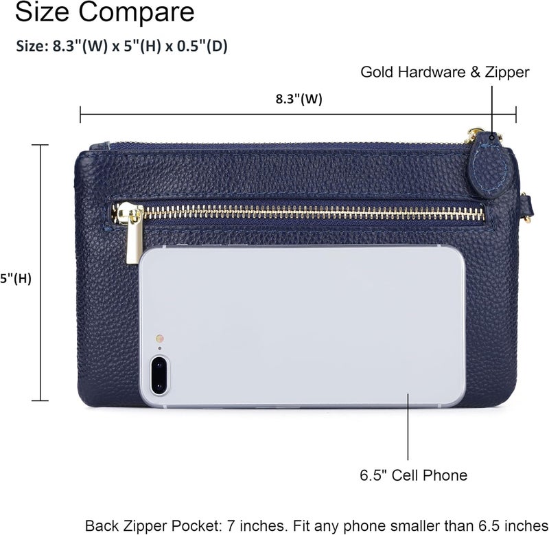 befen Genuine Leather Wristlet Clutch RFID Blocking Bag Cell Phone Wallet Purse Wristlet Wallet Purses and Handbags for Women - Image 4