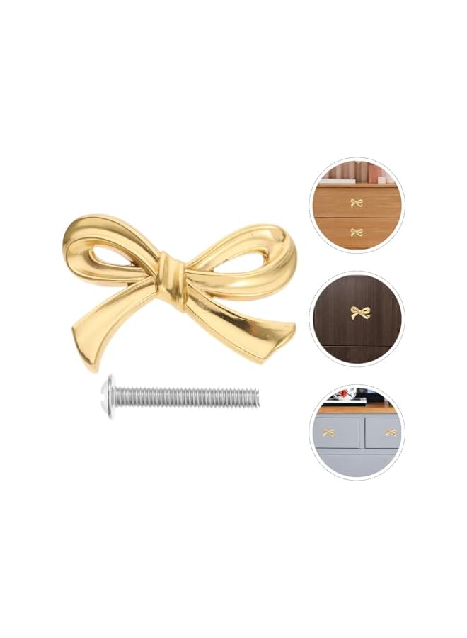The Bros 6 Pcs Bow Handle Cabinet Knob - Small Dresser Drawer Pull for Cupboard, Wardrobe, Door - Decorative Knob - Image 2