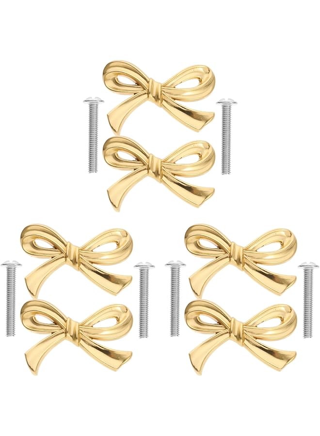 The Bros 6 Pcs Bow Handle Cabinet Knob - Small Dresser Drawer Pull for Cupboard, Wardrobe, Door - Decorative Knob - Image 1
