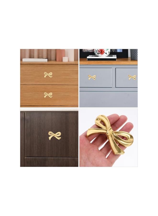The Bros 6 Pcs Bow Handle Cabinet Knob - Small Dresser Drawer Pull for Cupboard, Wardrobe, Door - Decorative Knob - Image 5