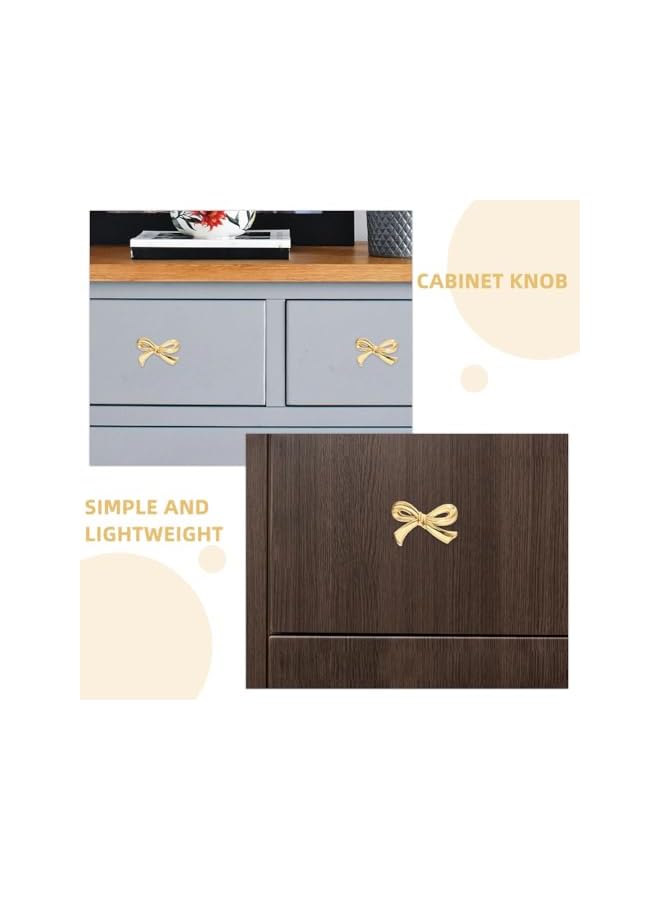The Bros 6 Pcs Bow Handle Cabinet Knob - Small Dresser Drawer Pull for Cupboard, Wardrobe, Door - Decorative Knob - Image 4