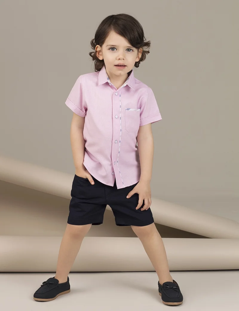 Ollie&Olla Pink Woven Boy Shirt